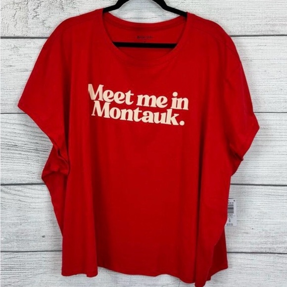 Torrid Belle Isle Plus Size Red "Meet in Montauk Heritage' Jersey Crew Tee 3X - Picture 2 of 8